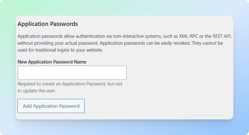 Application Password